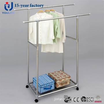 All Metal Double Rod Telescopic Clothes Hanger